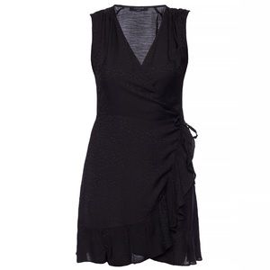 AllSaints Krystal Leopard Mini Wrap Dress